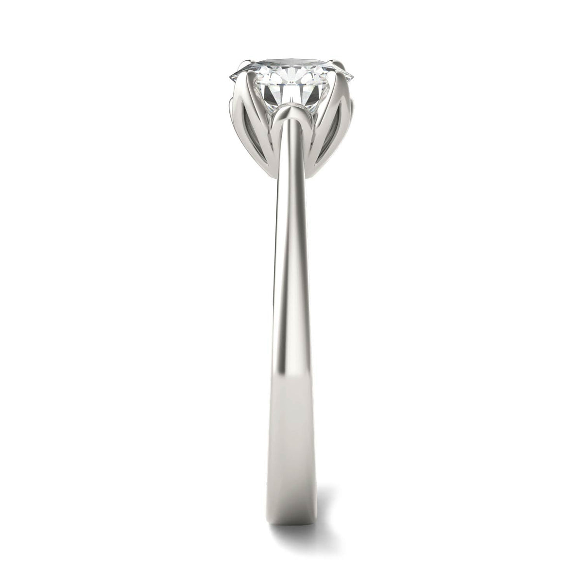 1 CTW DEW Round Moissanite Solitaire Engagement Ring in 14K White Gold