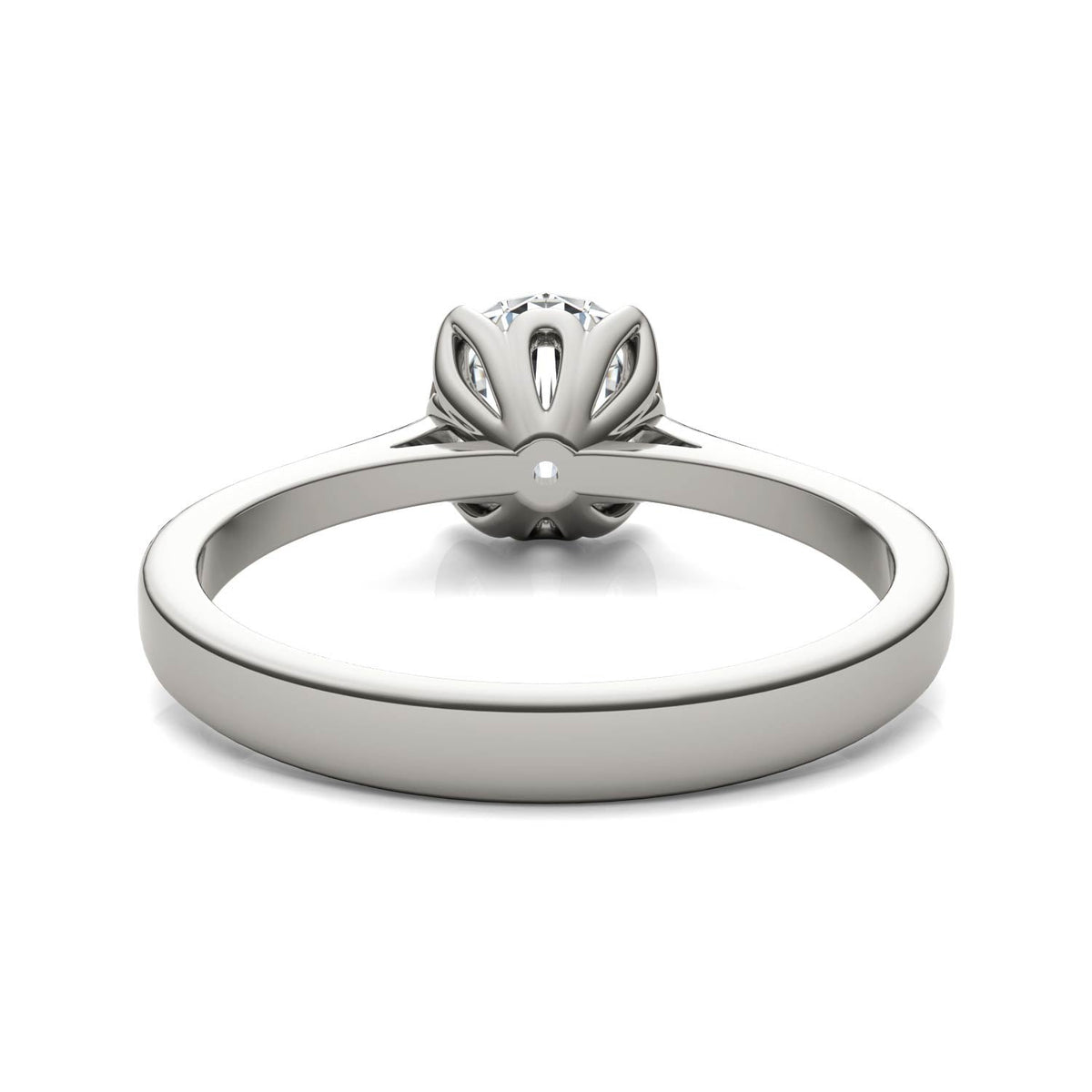 1 CTW DEW Round Moissanite Solitaire Engagement Ring in 14K White Gold