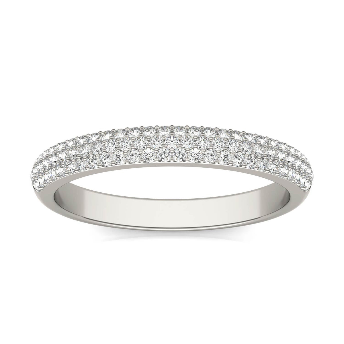 0.17 CTW DEW Round Moissanite Pave Band in 14K White Gold