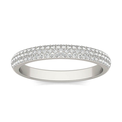 0.17 CTW DEW Round Moissanite Pave Band in 14K White Gold