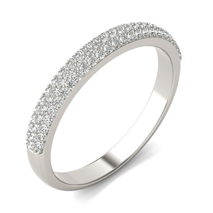 0.17 CTW DEW Round Moissanite Pave Band in 14K White Gold