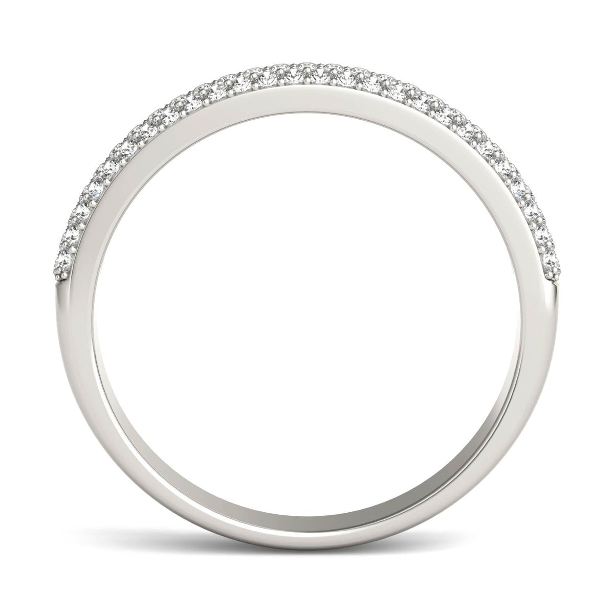 0.17 CTW DEW Round Moissanite Pave Band in 14K White Gold