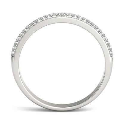 0.17 CTW DEW Round Moissanite Pave Band in 14K White Gold