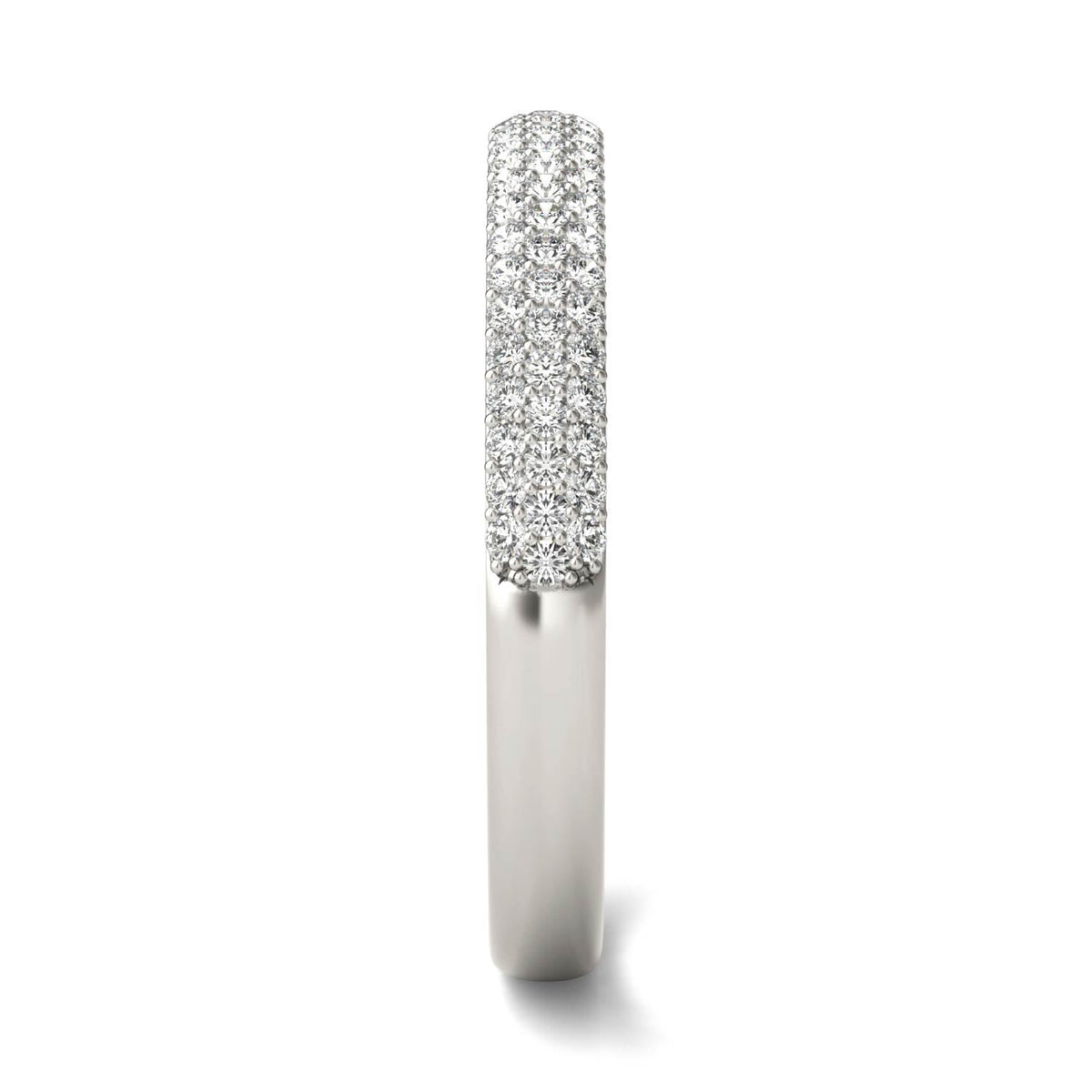 0.17 CTW DEW Round Moissanite Pave Band in 14K White Gold