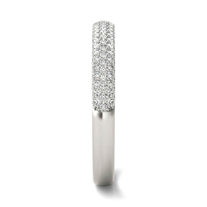 0.17 CTW DEW Round Moissanite Pave Band in 14K White Gold