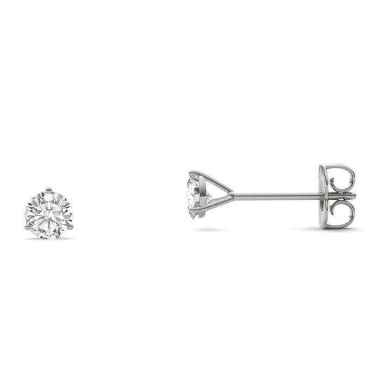 0.20 CTW DEW Round Moissanite Stud Earrings in 14K White Gold