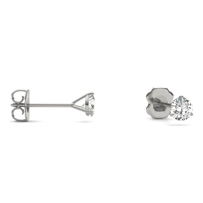 0.20 CTW DEW Round Moissanite Stud Earrings in 14K White Gold
