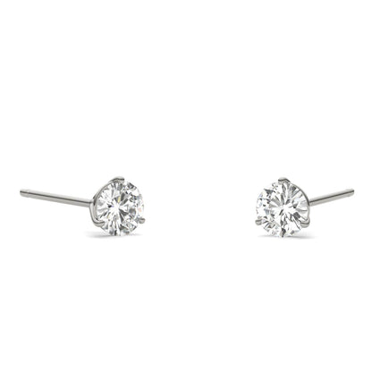 0.20 CTW DEW Round Moissanite Stud Earrings in 14K White Gold