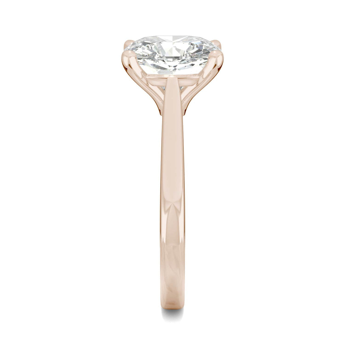 3.30 CTW DEW Cushion Moissanite Engagement Ring in 14K Rose Gold