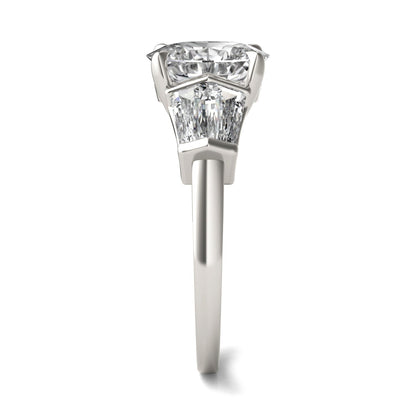 3.26 CTW DEW Oval Moissanite Five-Stone Ring in 14K White Gold