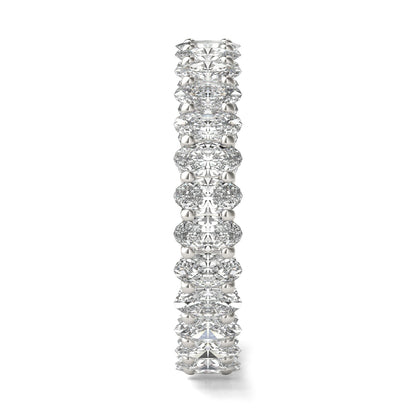 2.90 CTW DEW Oval Moissanite Eternity Band in 14K White Gold