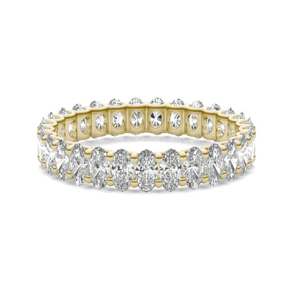 2.90 CTW DEW Oval Moissanite Eternity Band in 14K Yellow Gold