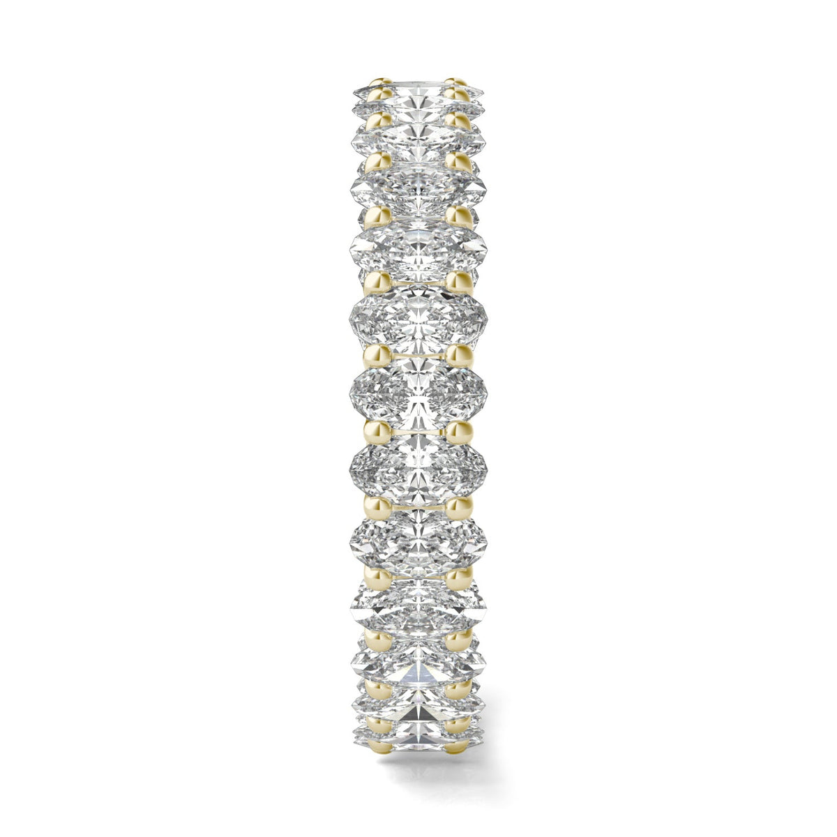 2.90 CTW DEW Oval Moissanite Eternity Band in 14K Yellow Gold