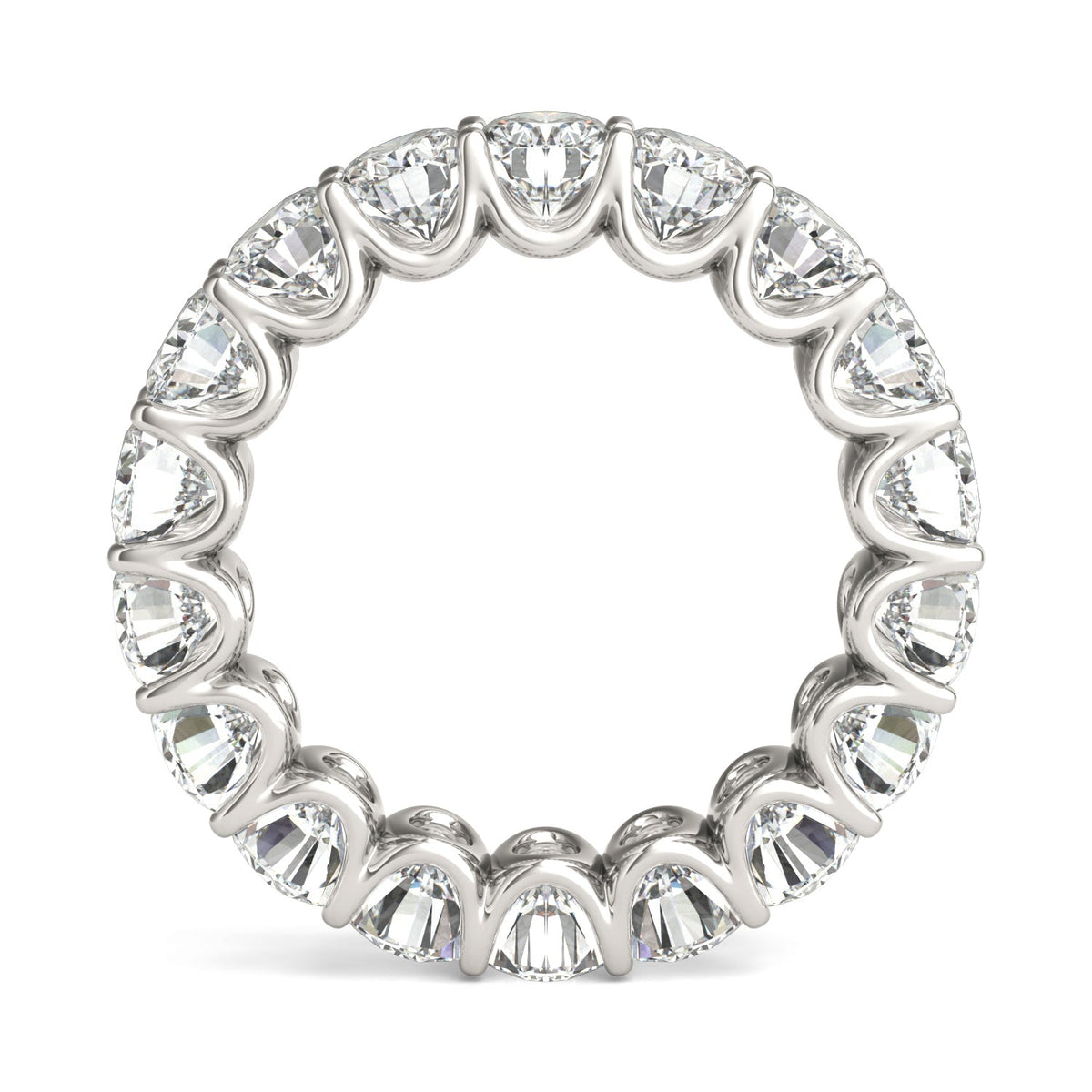 8.50 CTW DEW Oval Moissanite Eternity Band in 14K White Gold