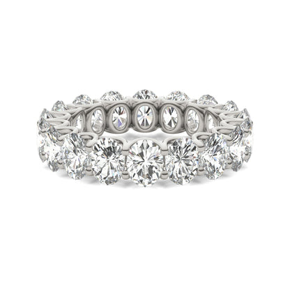 8.50 CTW DEW Oval Moissanite Eternity Band in 14K White Gold