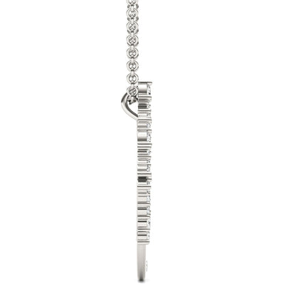 0.29 CTW DEW Round Moissanite Moon Cluster Pendant in 14K White Gold