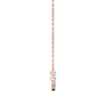 0.72 CTW DEW Straight Baguette Moissanite Fixed Alternating Necklace in 14K Rose Gold