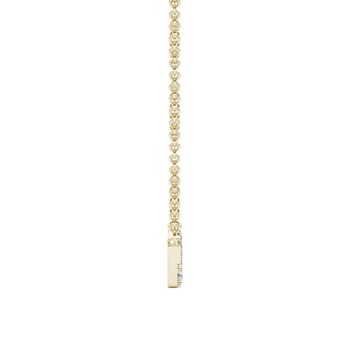 0.82 CTW DEW Straight Baguette Moissanite Fixed Necklace in 14K Yellow Gold