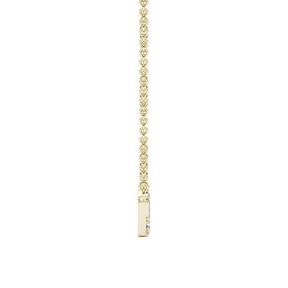0.82 CTW DEW Straight Baguette Moissanite Fixed Necklace in 14K Yellow Gold