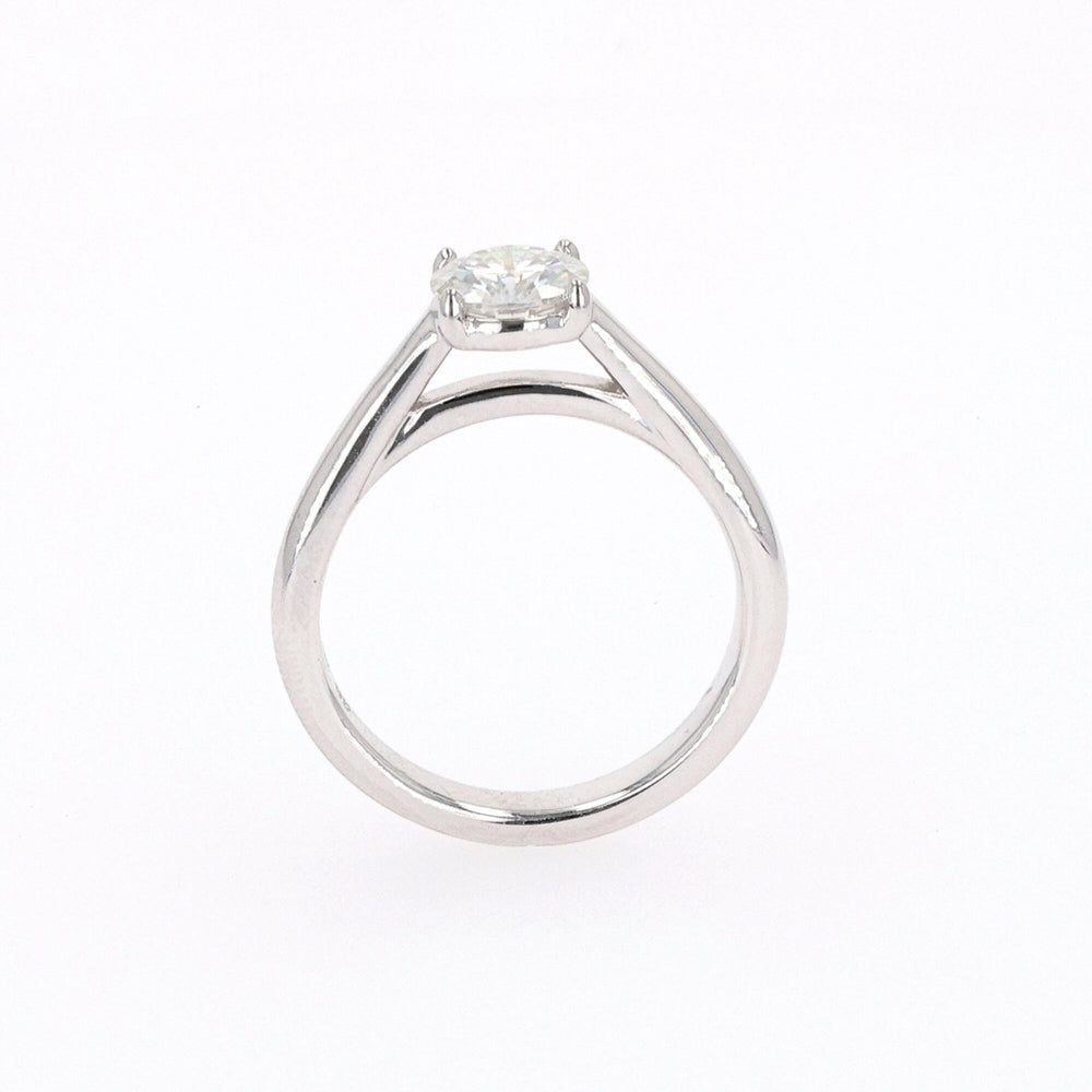 1.00 CTW DEW Round Moissanite Four-Prong Solitaire Engagement Ring in Sterling Silver
