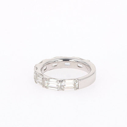4.64 CTW DEW Emerald Moissanite Shared-Prong Band in Sterling Silver