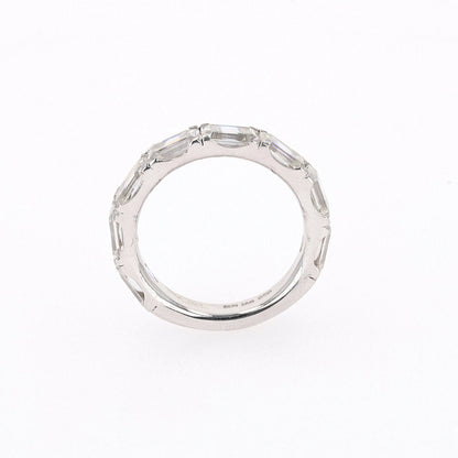 4.64 CTW DEW Emerald Moissanite Shared-Prong Band in Sterling Silver