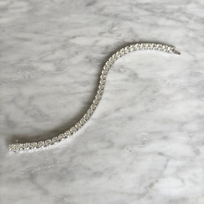 12.21 CTW DEW Round Moissanite Tennis Bracelet in Sterling Silver