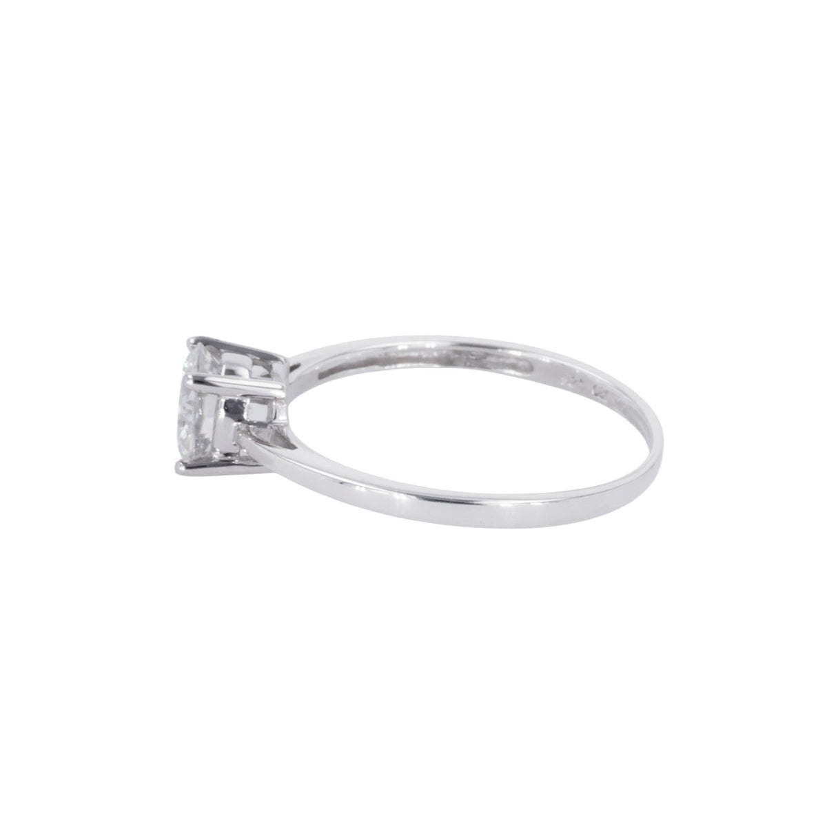 1.00 CTW DEW Round Moissanite Four Prong Solitaire Engagement Ring in Sterling Silver
