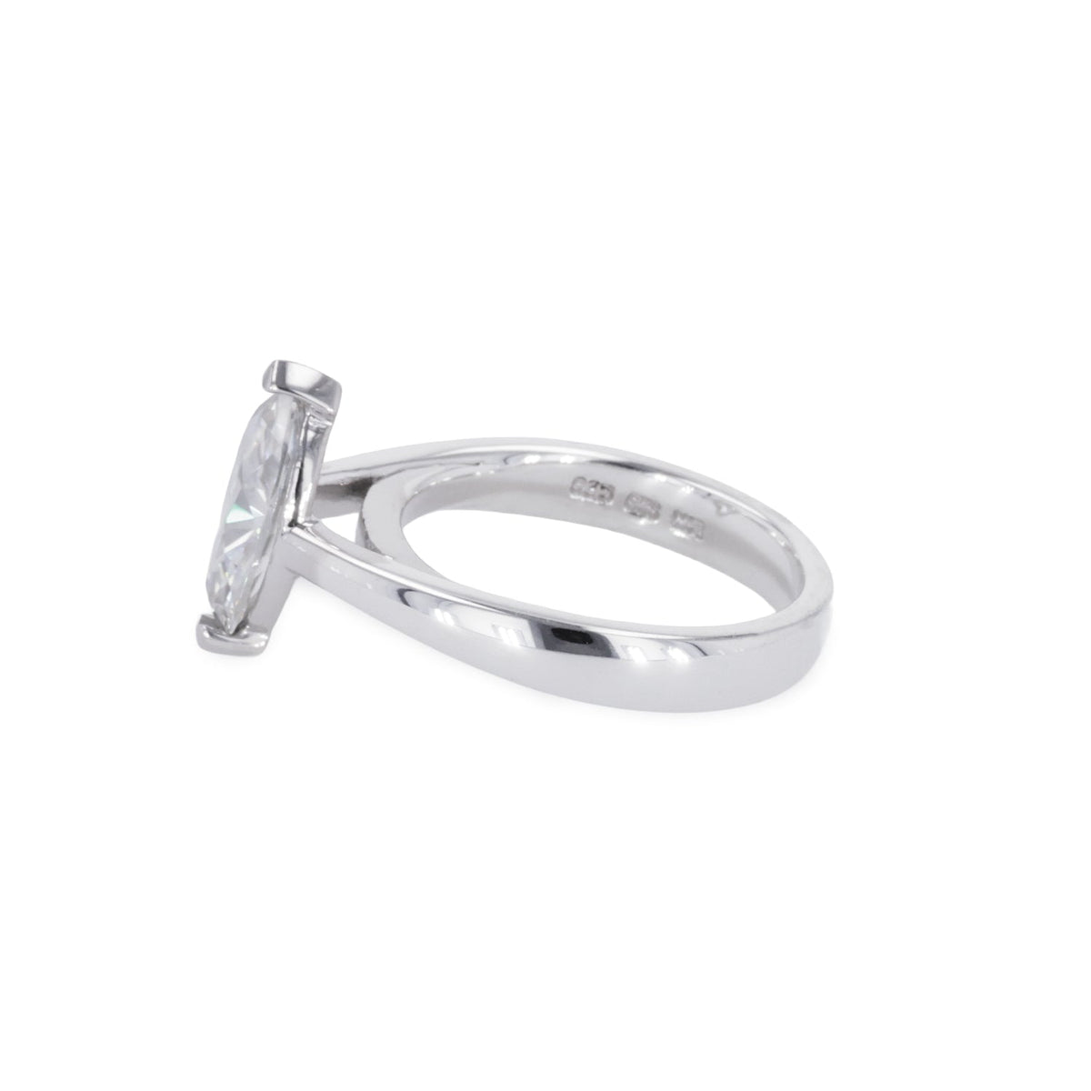 1.40 CTW DEW Marquise Moissanite Solitaire Ring in Sterling Silver