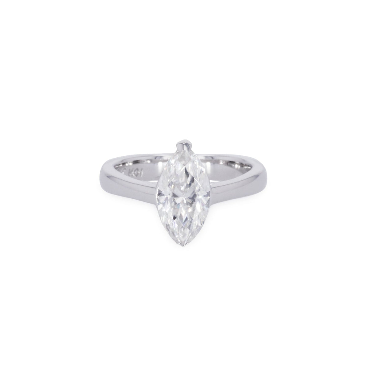 1.80 CTW DEW Marquise Moissanite Two-Prong Solitaire Ring in Sterling Silver