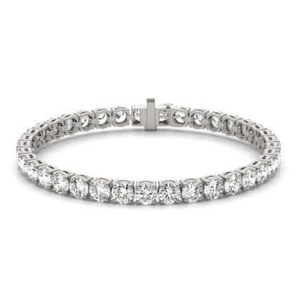 12.21 CTW DEW Round Moissanite Tennis Bracelet in Sterling Silver