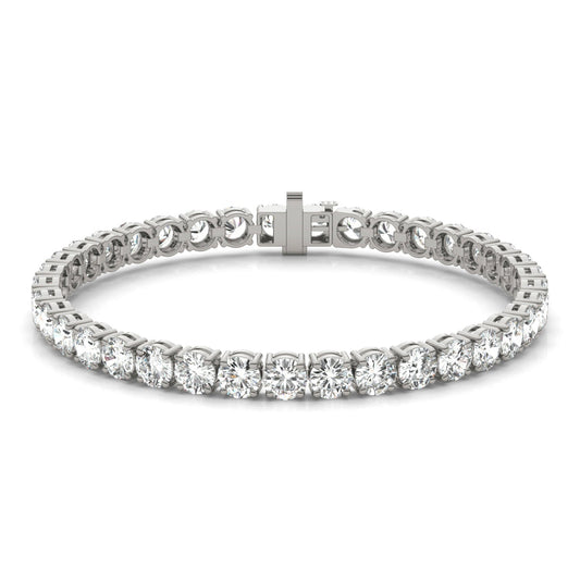 12.21 CTW DEW Round Moissanite Tennis Bracelet in Sterling Silver