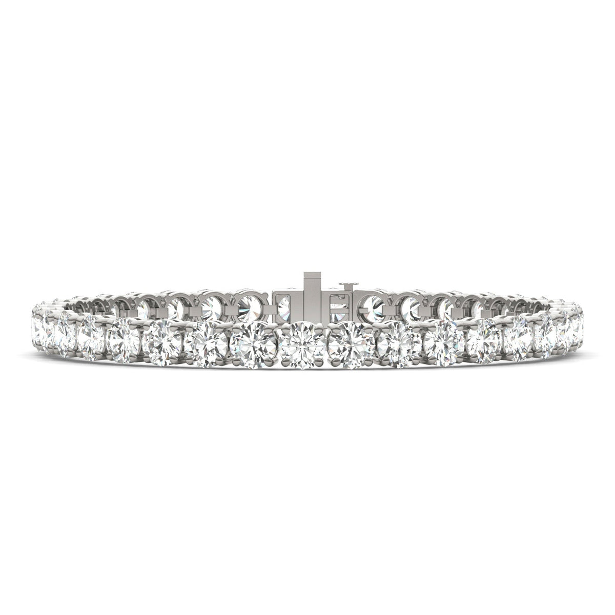12.21 CTW DEW Round Moissanite Tennis Bracelet in Sterling Silver