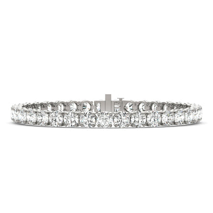 12.21 CTW DEW Round Moissanite Tennis Bracelet in Sterling Silver