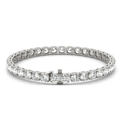 12.21 CTW DEW Round Moissanite Tennis Bracelet in Sterling Silver