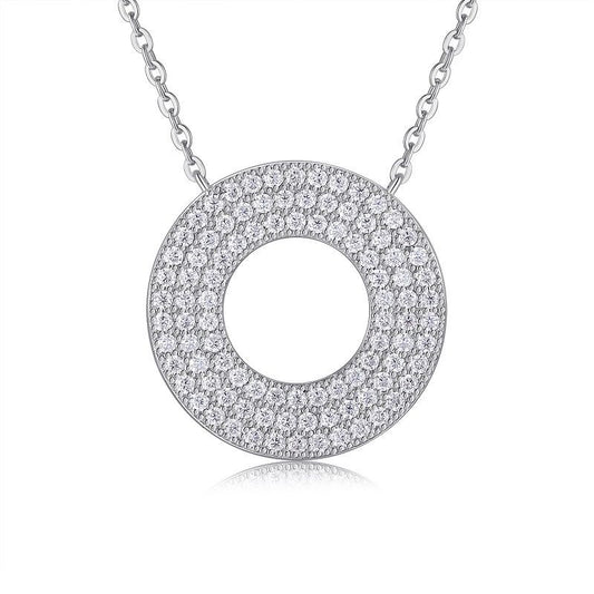 S925 Sterling Silver Moissanite Toggle Pendant Necklace-Collarbone Necklace GRA Certificate 1.4mm*96 beads