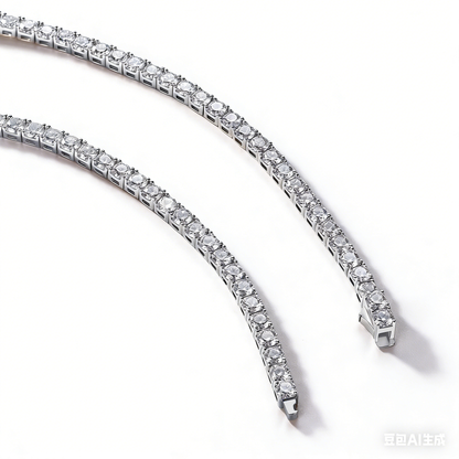 Moissanite Tennis Necklace - Multiple length for pick - S925 Sterling Silver -S925 Sterling Silver