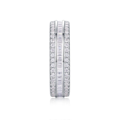 Triple Row Moissanite Ring  S925 Sterling Silver-