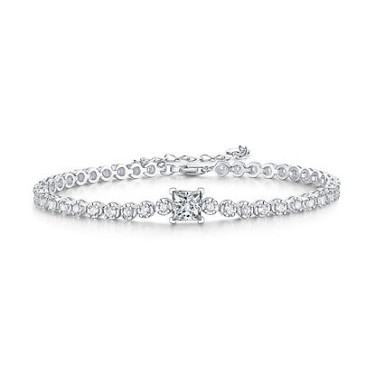 1CT Moissanite Cube Bracelet S925 Sterling Silver