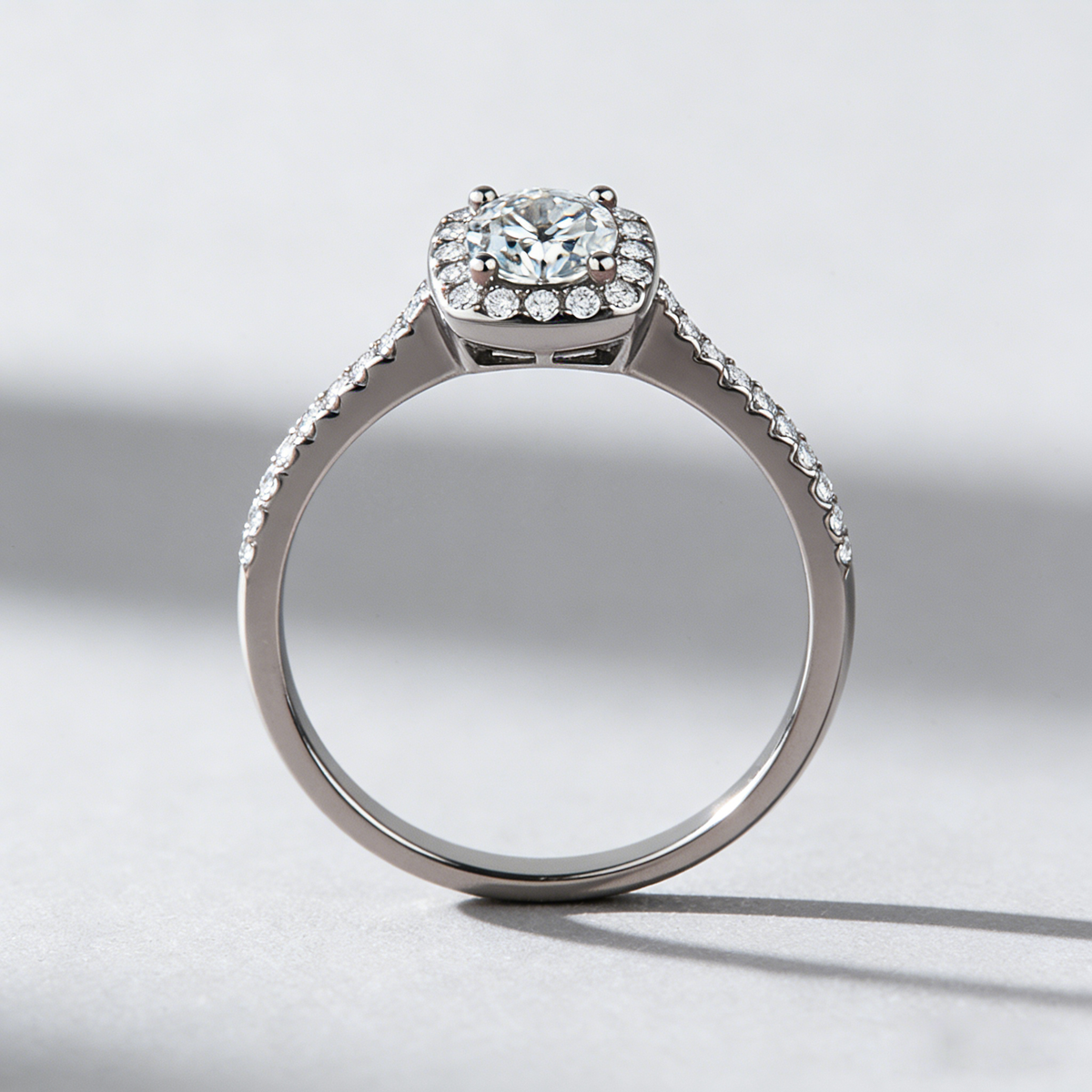 Sugar Cube Moissanite Ring in 925 Sterling Silver – Dainty Square Stone Band for Couples, Jewelry Gift