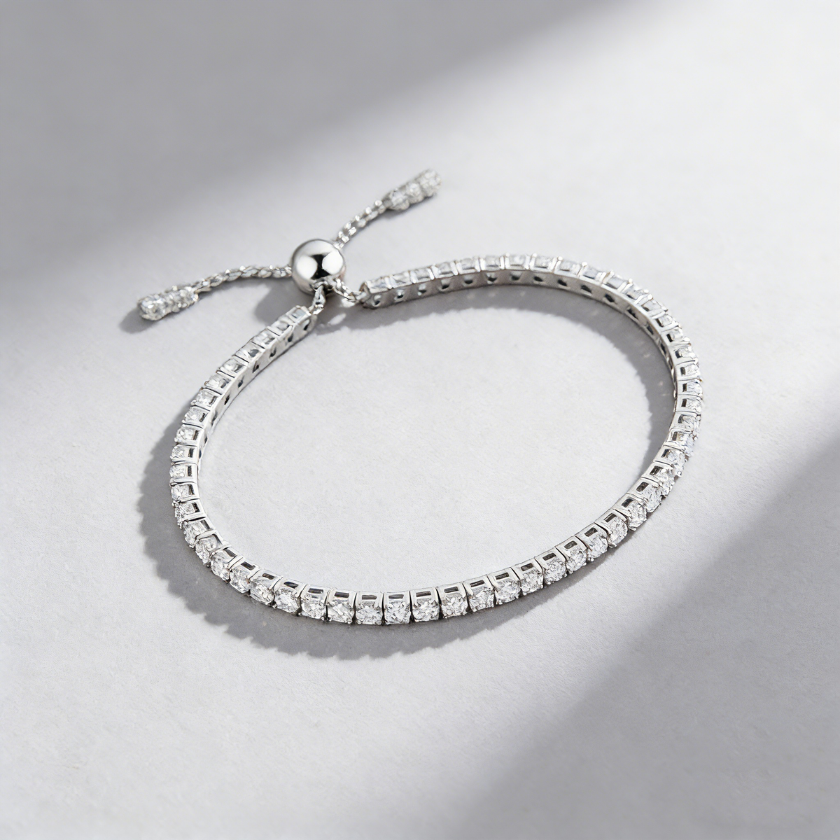 Adjustable Moissanite Bracelet in 925 Sterling Silver – 54 Stones, 3mm D-Color Gems, Luxury Everyday Jewelry for Women