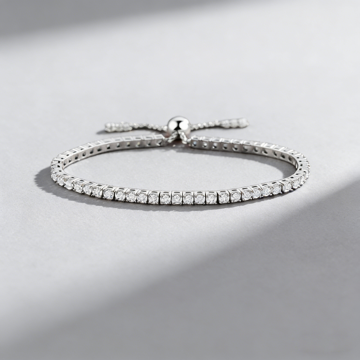 Adjustable Moissanite Bracelet in 925 Sterling Silver – 54 Stones, 3mm D-Color Gems, Luxury Everyday Jewelry for Women
